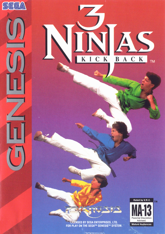 3 Ninjas Kick Back box art for Sega Genesis